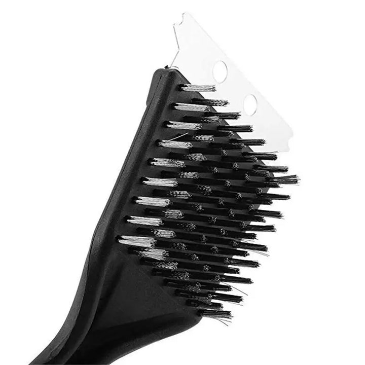 GrillMeister Brosse à BBQ | Nettoyant de Grill 3-en-1 | Poils en Acier Inoxydable & Poignée Antidérapante