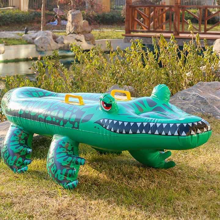 Floatoro Crocodile Gonflable pour Enfants et Adultes | Jouet de Natation pour Plage, Piscine & Fête d'Été | Matelas Aquatique en PVC Résistant