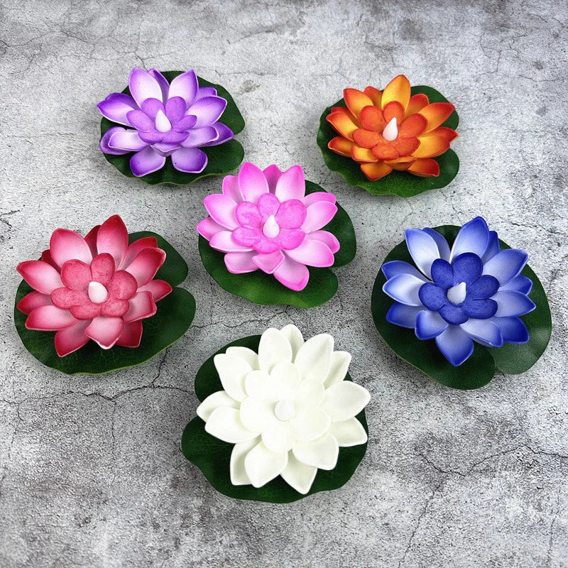Lampe Lotus Flottante LUMILYA | Capteur d'eau LED | Lumière Blanc Chaud | Pour Étang, Jardin & Fêtes