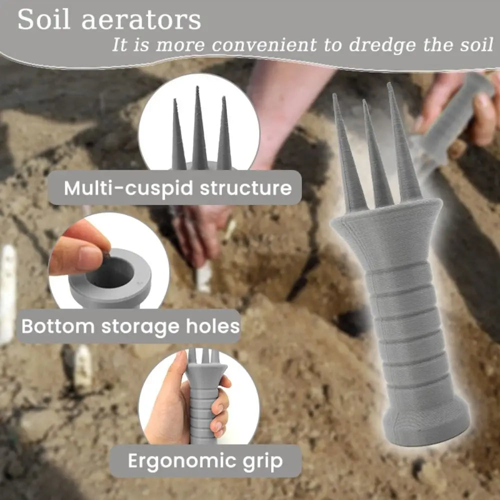 Aergrow Aérateur de sol à main en plastique | Compact & Efficace | 14,7 × 5 cm | Pour pelouses, parterres et surfaces de plantation