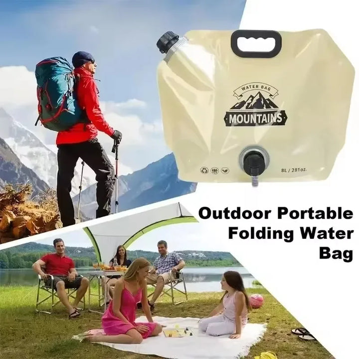 HydraPakx Sac à eau pliable 8 L | Avec poignée et bec verseur | Pour camping, randonnée et activités en plein air