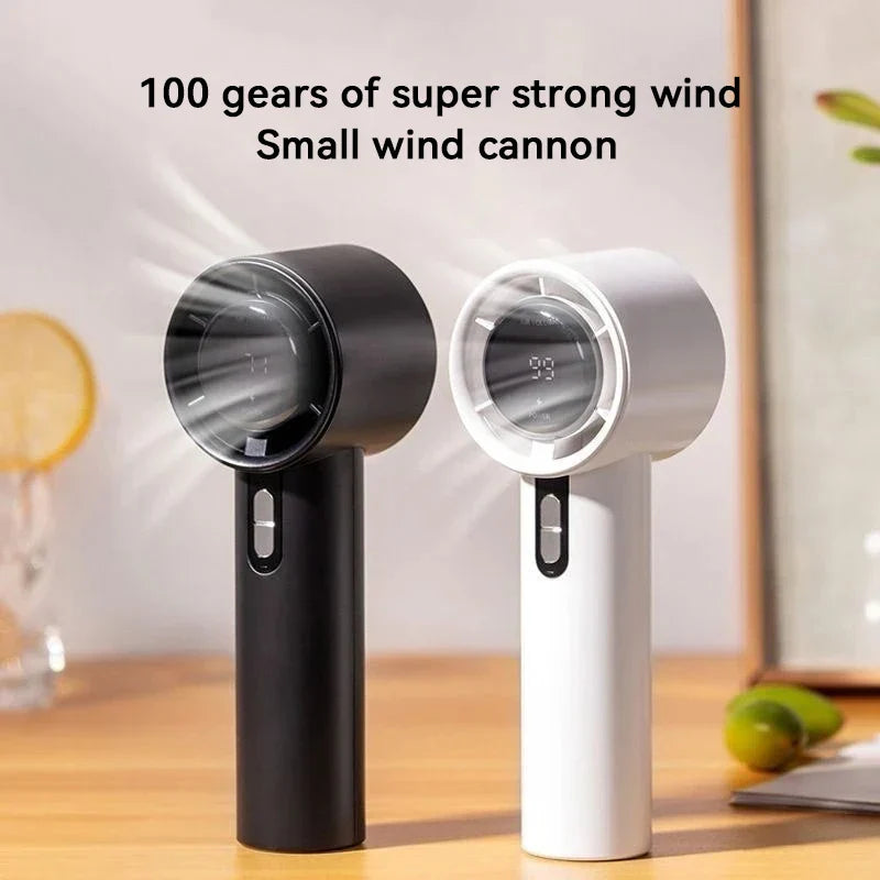 Ventomax Ventilateur à main Turbo 100 niveaux | Ventilateur USB portable | Mini ventilateur LED | Rechargeable | Pour camping et extérieur