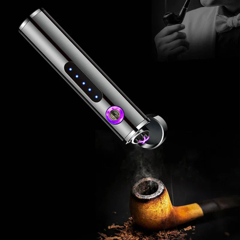 Voltrino Zylinder-USB-Feuerzeug | Technologie à double arc | Rechargeable & Résistant au vent | Élégant boîtier en métal pour hommes