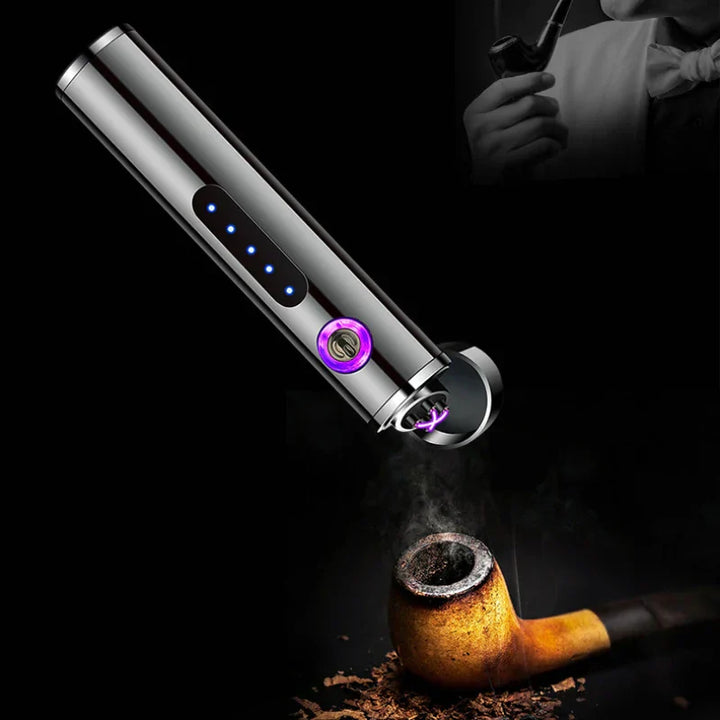 Voltrino Zylinder-USB-Feuerzeug | Technologie à double arc | Rechargeable & Résistant au vent | Élégant boîtier en métal pour hommes