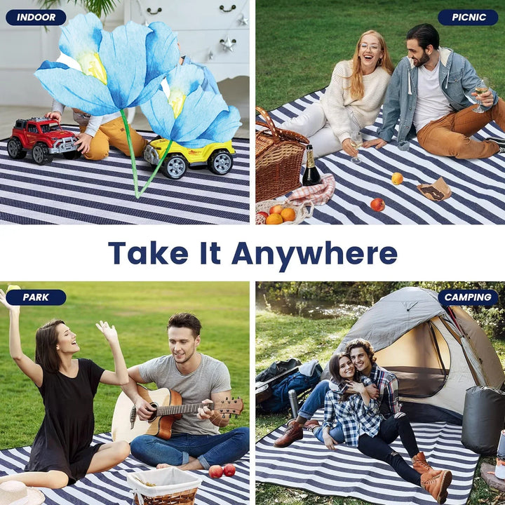 Vivantura Couverture de Pique-Nique Très Grande | Imperméable & Résistante au Sable | Pliable pour 8 Personnes | Idéal pour la Plage & le Parc