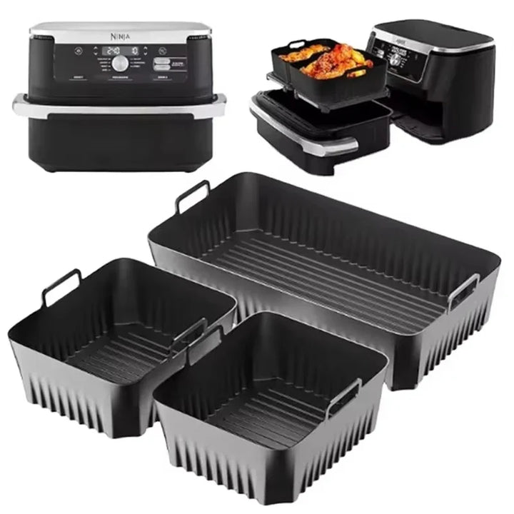CrispyMate Insert en silicone | Pour friteuse à air chaud Ninja AF500UK | Réutilisable & Antiadhésif | 5,2 L & 10,4 L