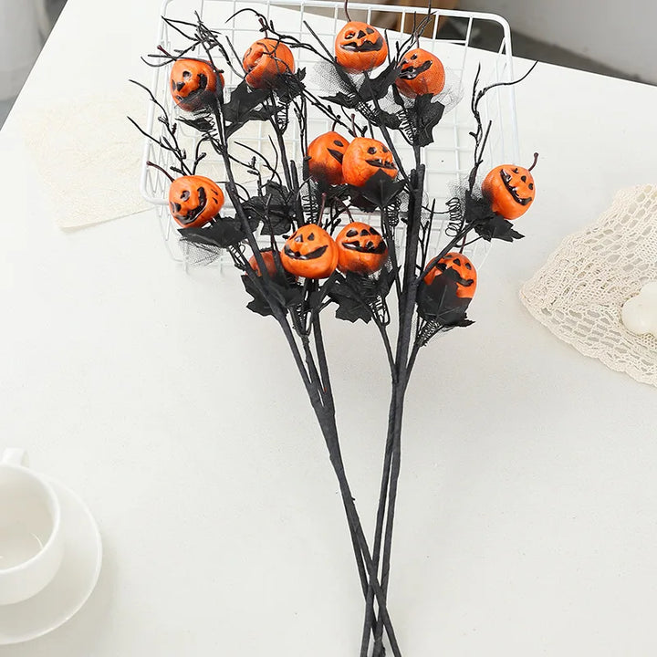 SchattenKürbis | Décoration Halloween | Citrouille avec visage de fantôme | Style sombre | Design en mousse