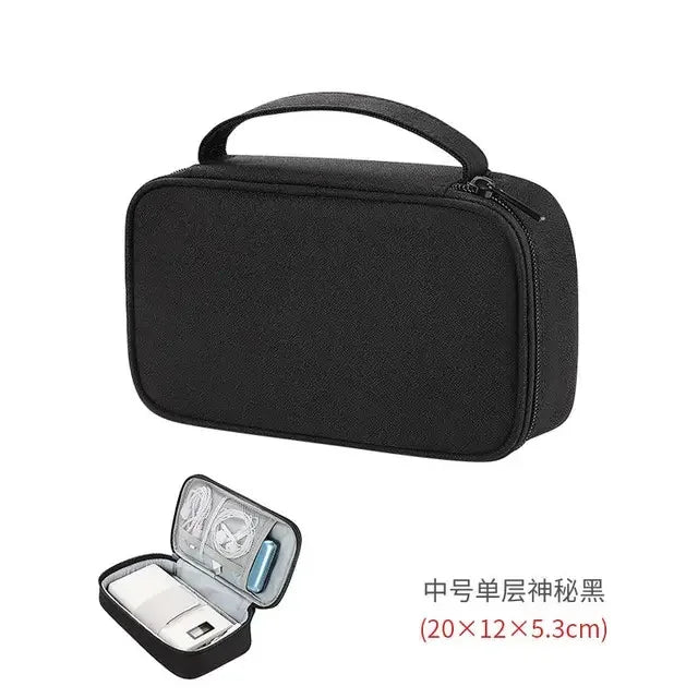TechTidy TravelSafe Organisateur de Câbles de Voyage | Imperméable & Compact | Pour Voyages & Accessoires Électroniques | Disponible en M & L