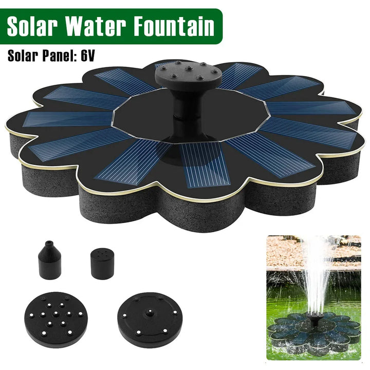 Fontaine de jardin solaire Spring | 5 buses interchangeables | Économique en énergie & sans entretien | Pour étang, abreuvoir pour oiseaux & balcon