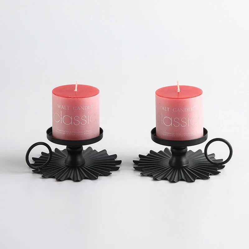 Bougeoir FerroGlow | Bougeoir en fer noir | Élégant & Intemporel | Pour mariage, fête & décoration intérieure