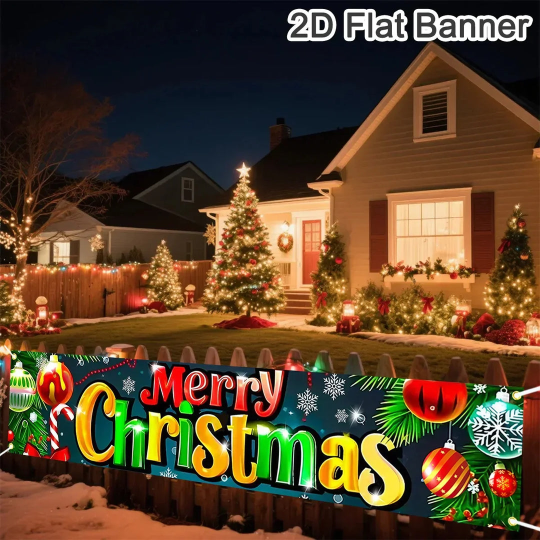 Bannière de Noël FestiJoy | Joyeux Noël & Bonne Année 2025/2026 | Décoration intérieure & extérieure | Résistante aux intempéries & Réutilisable