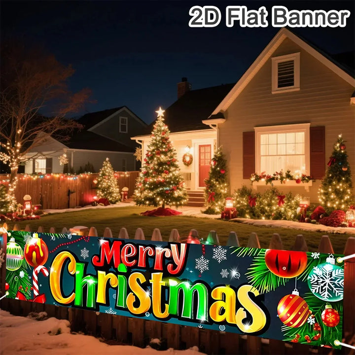 Bannière de Noël FestiJoy | Joyeux Noël & Bonne Année 2025/2026 | Décoration intérieure & extérieure | Résistante aux intempéries & Réutilisable