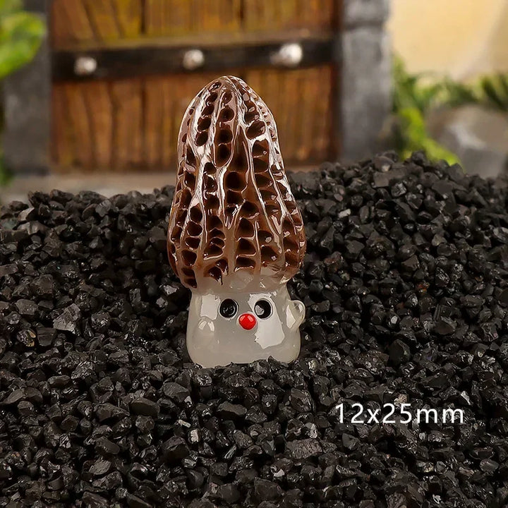 Mycoria Mini-Champignons 6 pièces | Figurines décoratives lumineuses | Résine | Pour jardin féerique, paysages de mousse & maison de poupées