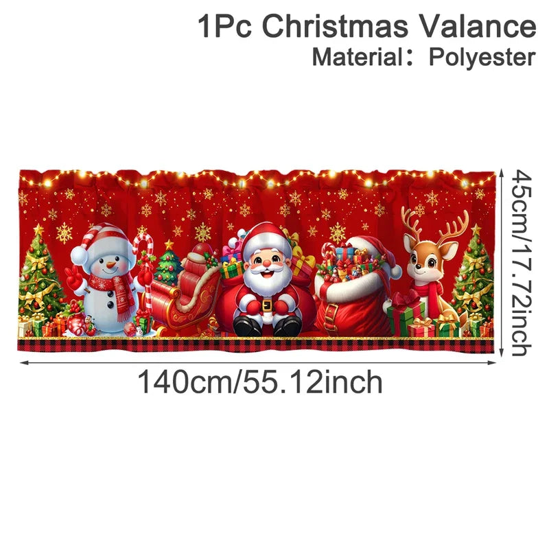 Rideaux courts de Noël NoëlHome | Décoration festive pour fenêtres | 100 % Polyester | Pour cuisine et salle de bain | Collection de Noël 2025