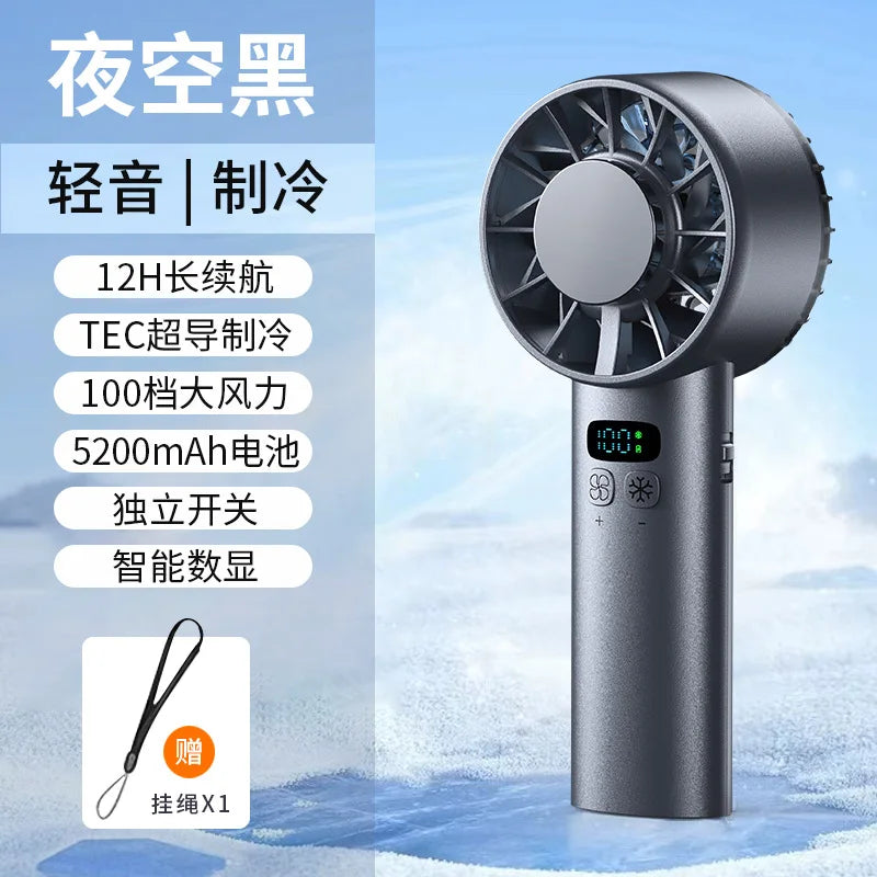 Ventilateur Mini-Frostonic avec refroidissement par glace & affichage LED | Rechargeable USB & Portable | Pour l'extérieur, les voyages & les chaudes journées d'été