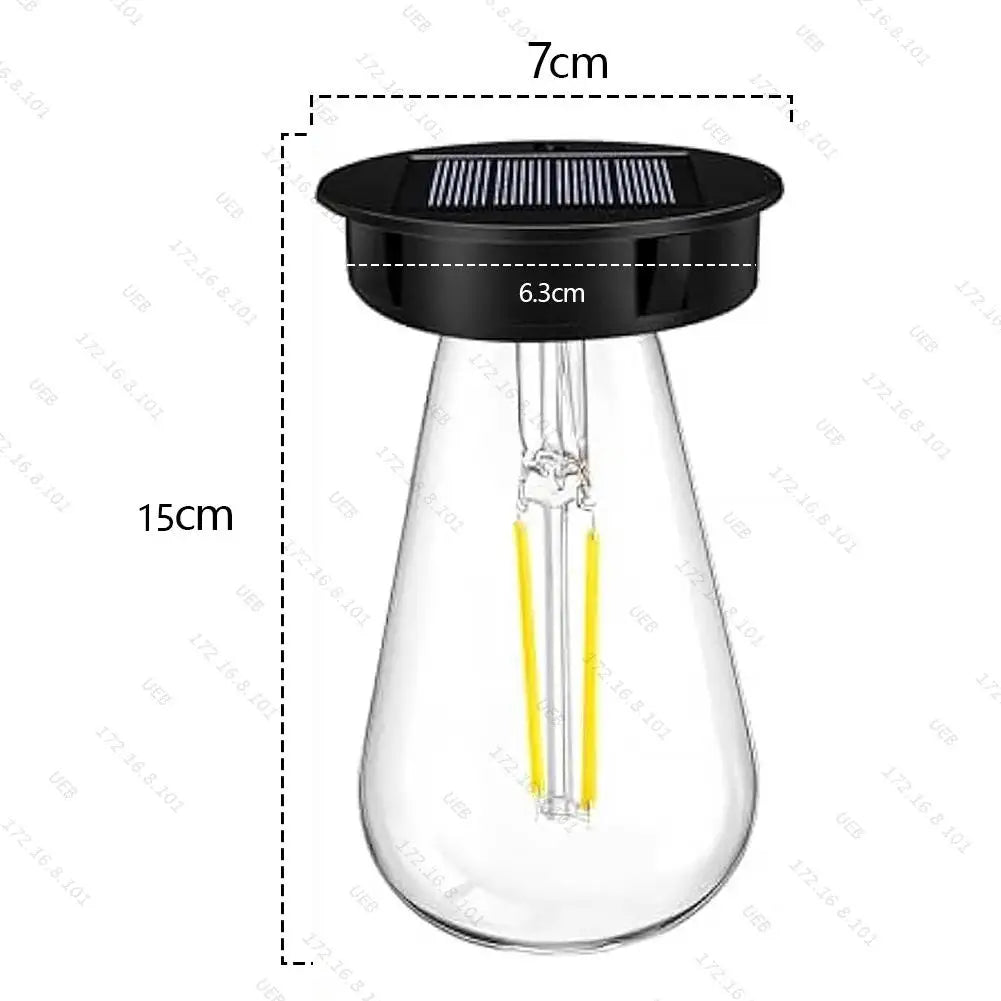 Base de lampe solaire Solesta 8 cm avec ampoule LED | Automatique On/Off | IP44 Résistant aux intempéries | Pour jardin, camping & déco DIY