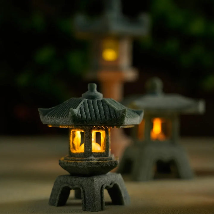 Mini-Pagode ZenStone | Décoration en grès | Pour jardin, bonsaï et oasis zen | Fait main