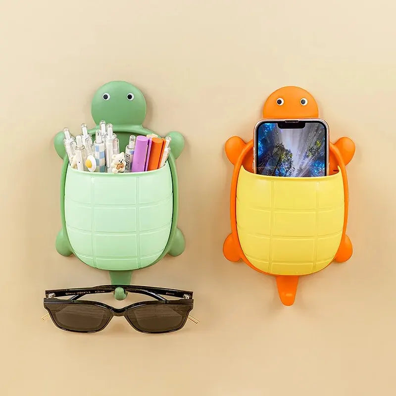 TurtleBox Support de rangement & porte-brosse à dents | Design mignon de tortue | 22×13×5,7 cm