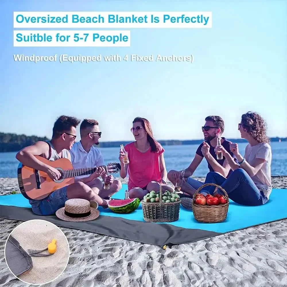 Couverture de Plage AeroLoom | XXL 210x200 cm | Imperméable & Résistant au Sable | Ultra Léger & Portable