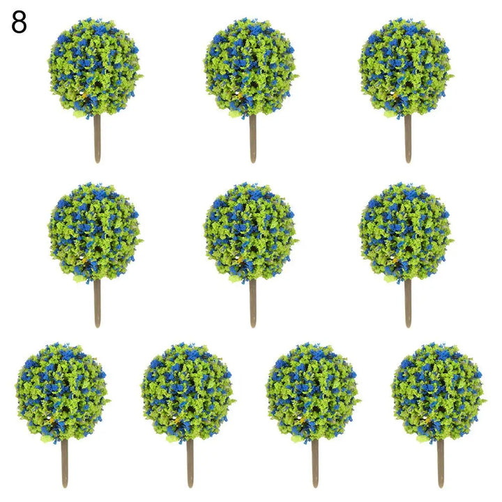 Set de Modèles d'Arbres Miniatures ScenaFlor | 10 pièces | Pour Modélisme & Aménagement Paysager | Petits Arbres Décoratifs en Plastique