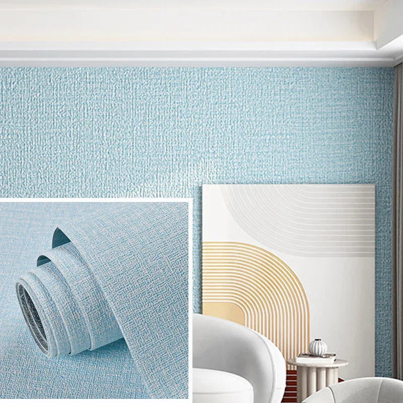 Papier peint 3D en lin autocollant Linovera | Imperméable, résistant à la moisissure & amortissant | Idéal pour le salon, la chambre & la cuisine