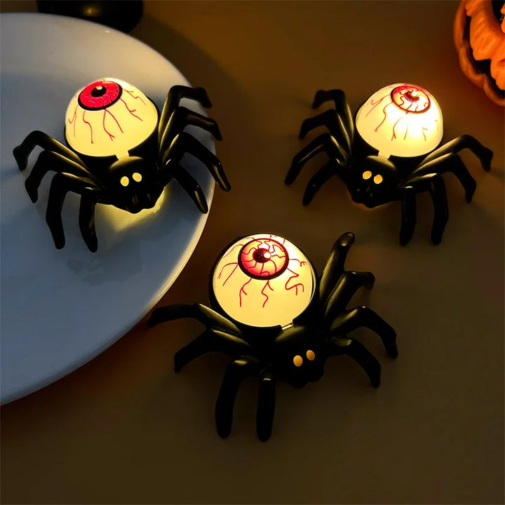 Halloween-Deko CreepyFlame | Bougie LED avec Araignée & Crâne | Lampe Effrayante pour Maison, Bar & Fête