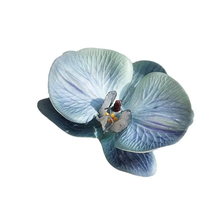 Fleur décorative 3D Floriva Orchidea | Grande orchidée papillon artificielle en coton silicone | 10 × 11 cm | Pour déco, cadeaux & accessoires capillaires