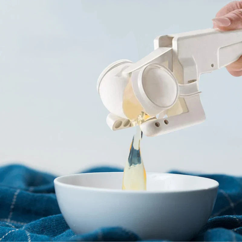 Eggacto Ouvre-œufs en Acier Inoxydable | Pour œufs crus & cuits | Propre & précis | 21,5 x 7,5 x 5,3 cm
