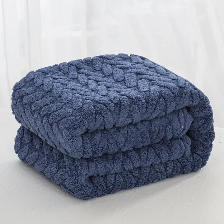 Couverture en Fleece Jacquard CozyWeave | Simple & Double Face | Doux Fleece Tafu & Shu en Coton | Pour l'Automne & l'Hiver