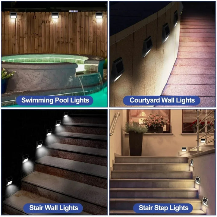 Lunettra Solar Stufenlicht en Acier Inoxydable | 3 LEDs | IP45 Étanche | Écologique & Résistant à la Corrosion | Pour Jardin, Clôture & Mur