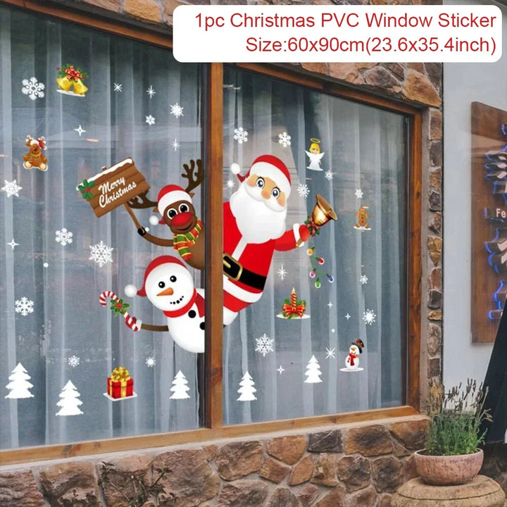 Autocollants de fenêtre de Noël Festivia | Décoration murale et de fenêtre « Joyeux Noël » | Autocollants de Noël amovibles pour la maison | Idées de décoration et de cadeau 2024–2025
