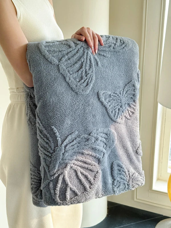 Couverture en Flanelle Fleurière | Design de Papillons 3D | Douce & Chaleureuse | Pour Lit, Canapé & Camping