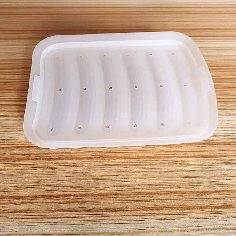 SausiForm | Moule à saucisse en silicone avec couvercle | Alimentaire & Résistant à la chaleur | 17,5×13,5×3,5 cm