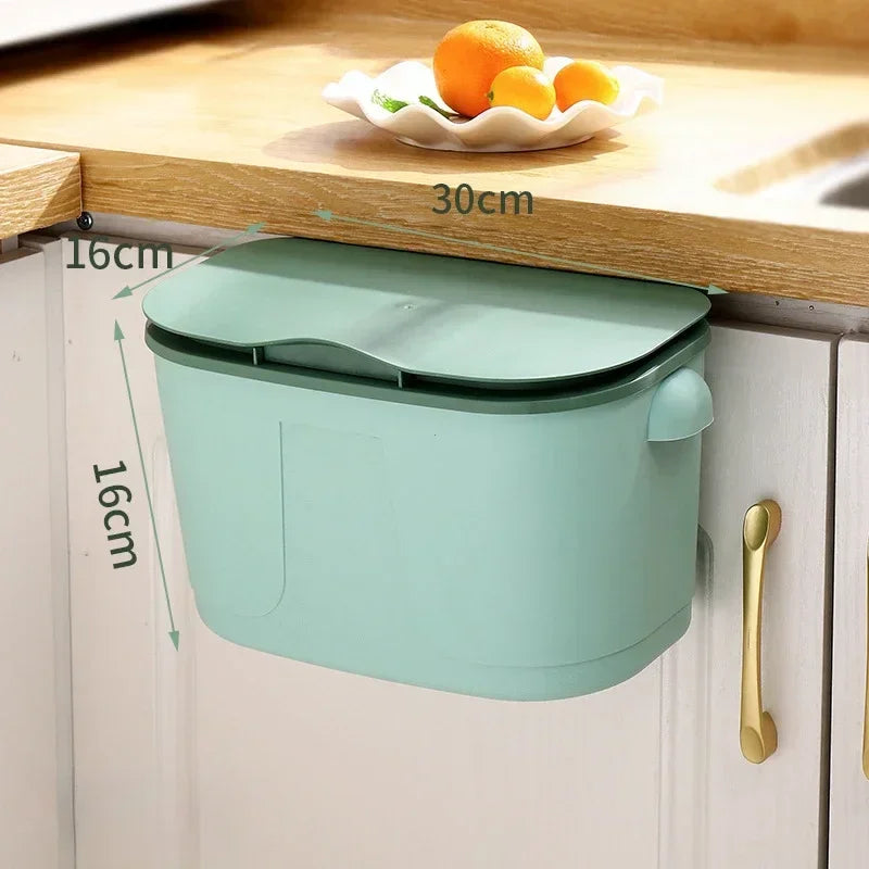 Poubelle murale Cleanvero | Avec couvercle | Suspendue et gain de place | Pour cuisine et salle de bain | Grand volume