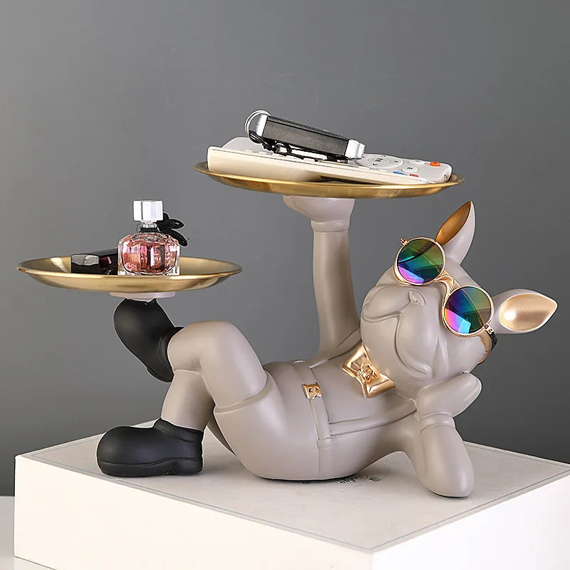 Figurine décorative Bulldog Bravetto UrbanBulldog | Sculpture de Bulldog cool en résine | 33×19,5×20 cm | Accessoire de maison & idée cadeau pour les amoureux des chiens