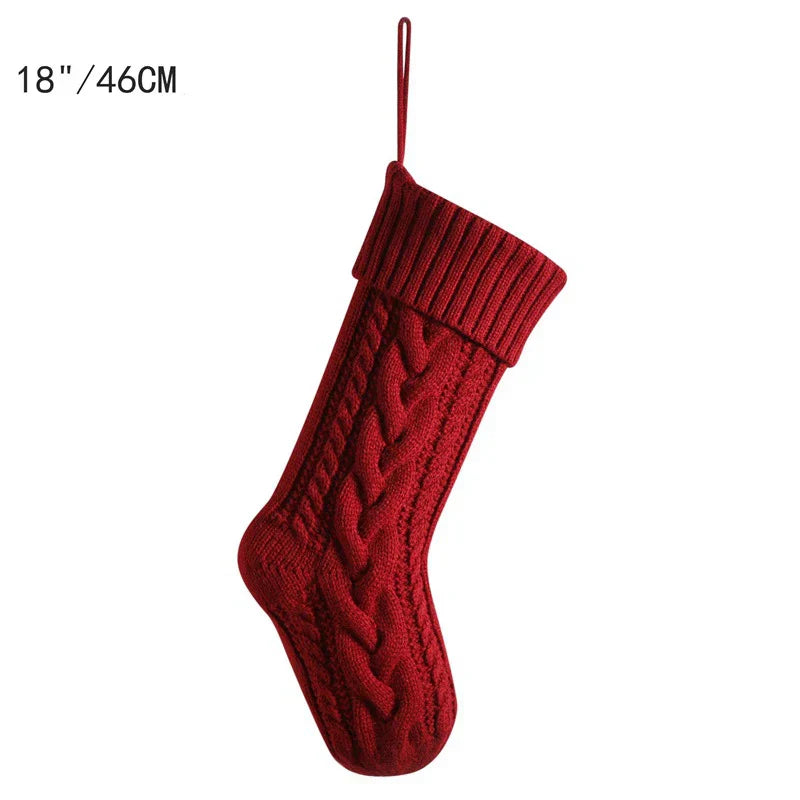Chaussette de Noël CozyKnit Grande | Tricotée & Douce | Décoration de Noël pour Enfants & Famille | Design Classique