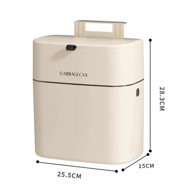 Poubelle suspendue CleanFold SquareBin | Avec couvercle rabattable et grande capacité | Pour salle de bain, cuisine et WC | 25,5 × 15 × 28,3 cm
