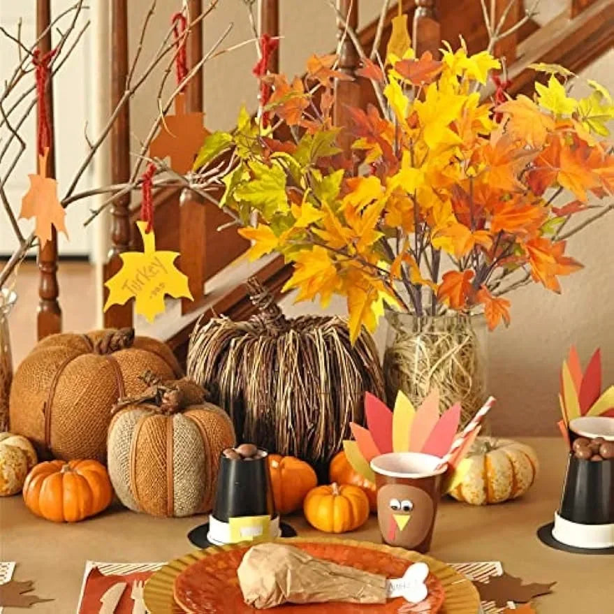 Leaforia | Branche d'érable artificielle | Décoration d'automne | 39 cm | Pour la maison & le jardin