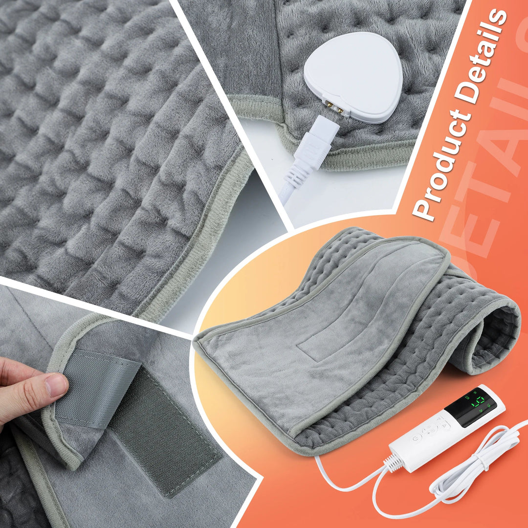 ThermaEase Coussin Chauffant Électrique | Ceinture Chauffante Multifonctionnelle pour le Dos & la Taille | 9 Niveaux de Température & 4 Options de Minuteur