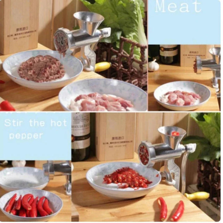 Hachoir Kraftivo | Manuel | Alliage d'aluminium | Pour viande hachée, saucisses & pâte