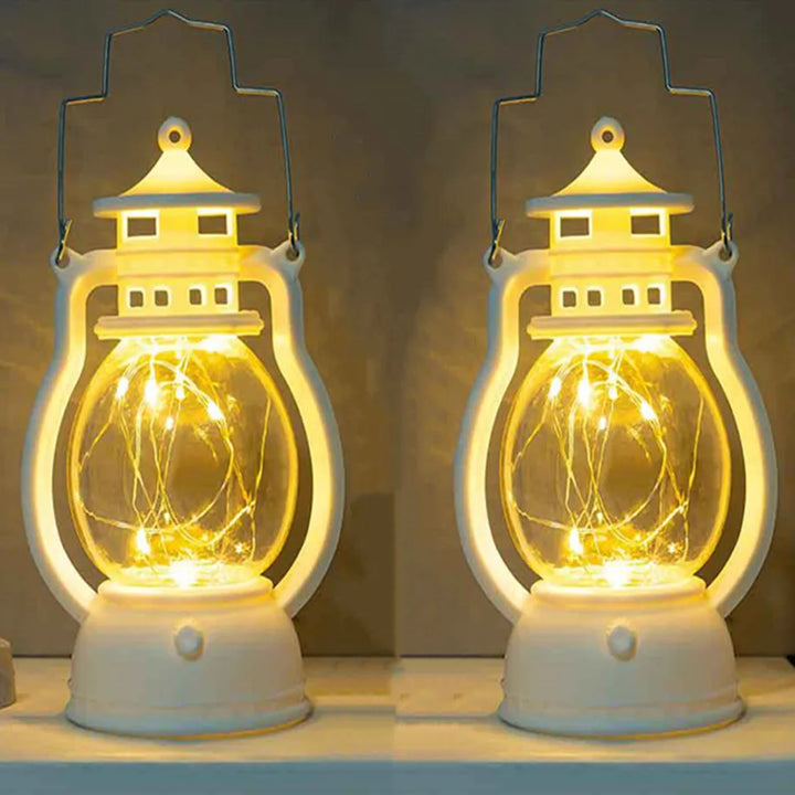 Luminara Lanterne Rétro | Support de Bougie LED | Fonctionne sur Piles & Sûr | Lumière de Table & Décorative 15×7×7 cm