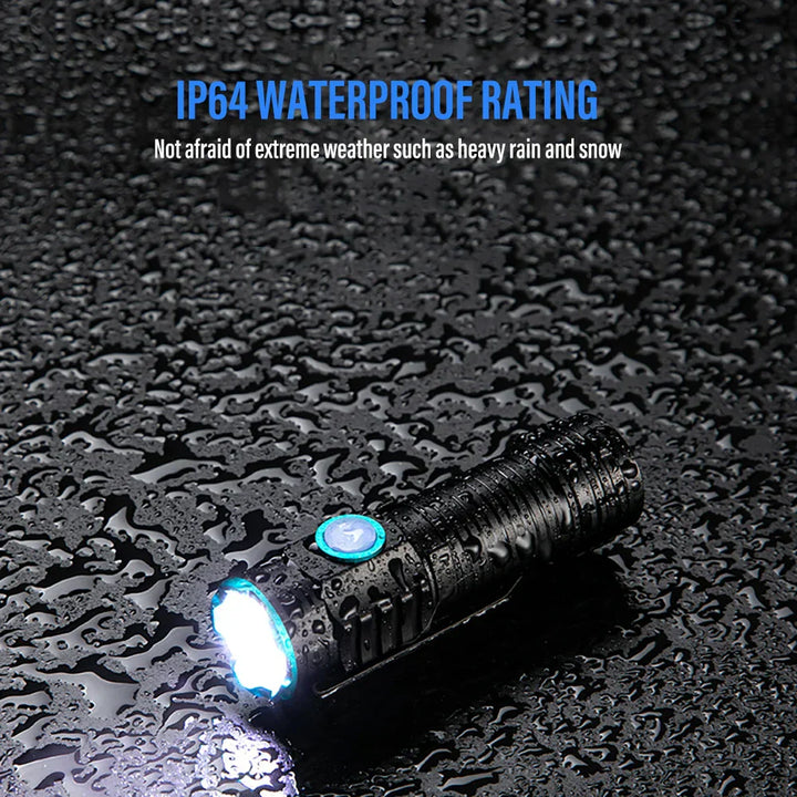 Lampe de poche LED LumiXPro S-359 | Mini XHP50 | Magnétique & Rechargeable | 1000 Lumens | USB & Fonction Clip