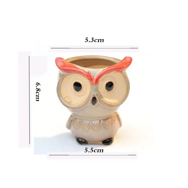 Owlivia | Pot de fleurs en céramique Hibou | Pour succulentes et cactus | Décoration & idée cadeau