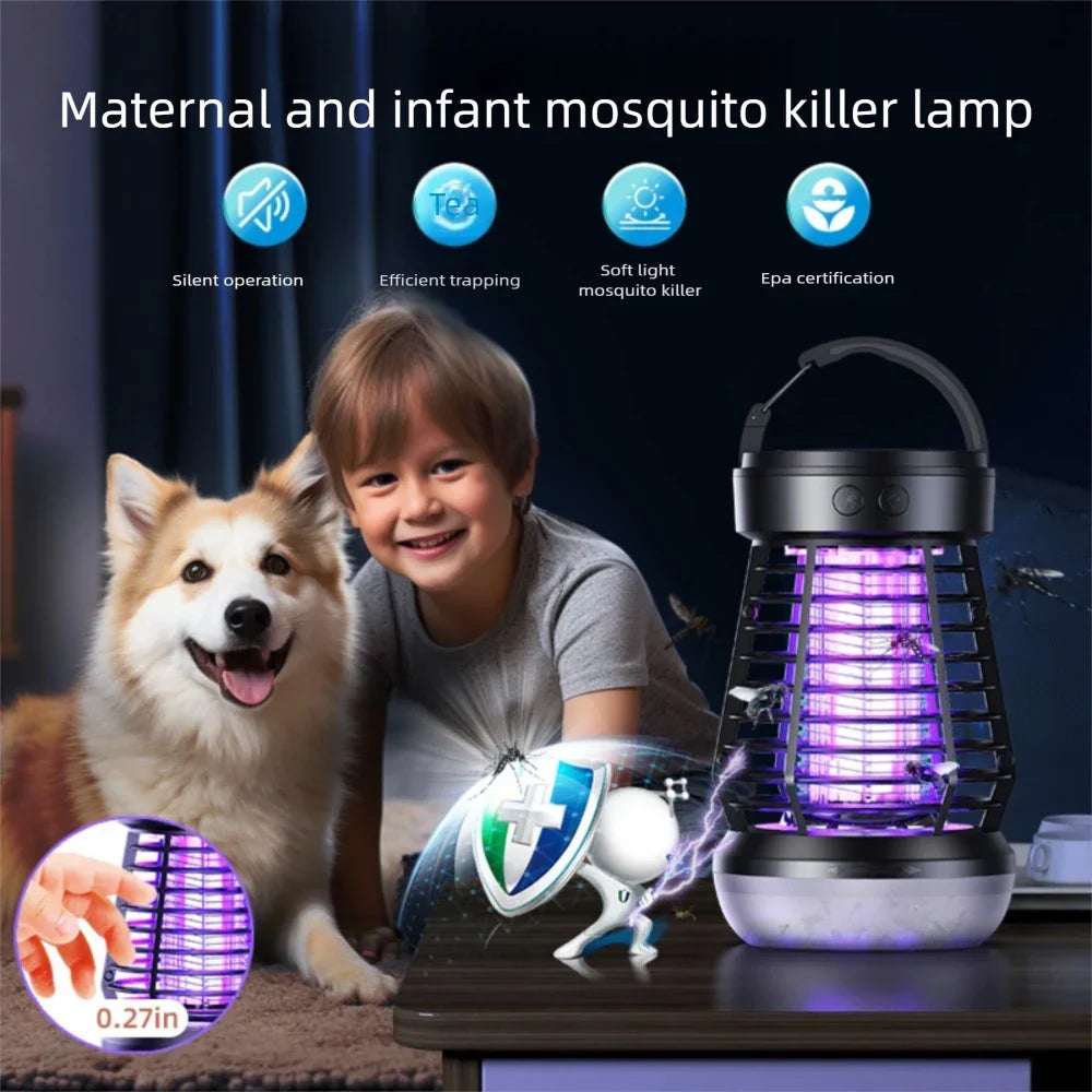 Lampe anti-moustiques Lumava Pro | Lampe de camping 4-en-1 avec destructeur d'insectes & fonction SOS | Rechargeable via USB-C & batterie de 2000 mAh