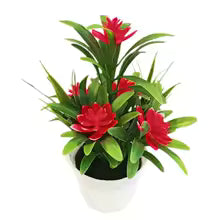 DekoBlüte Lotus | Fleur artificielle avec feuilles & pot de fleurs | 18 cm | Toujours frais