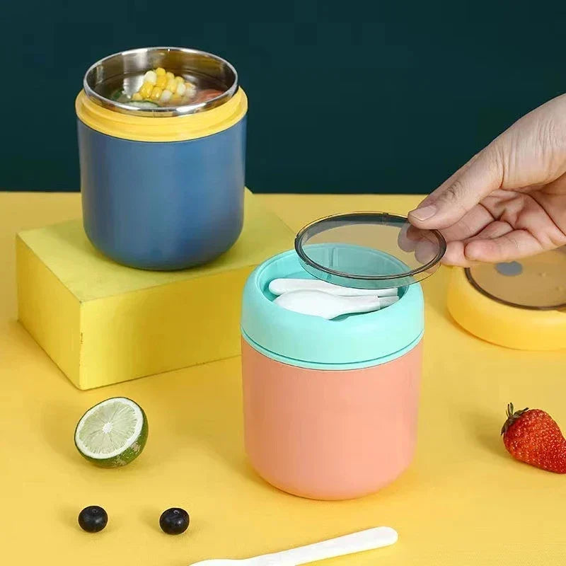 ThermoMea Récipient Thermique en Acier Inoxydable | 530 ml / 710 ml | Tasse Isolée pour Soupe & Déjeuner | Étanche & Durable