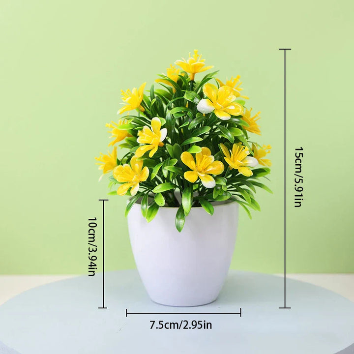 BlütenCharm Fleur Artificielle | Prunier à Cinq Pétales | 7,5×7,5×15 cm