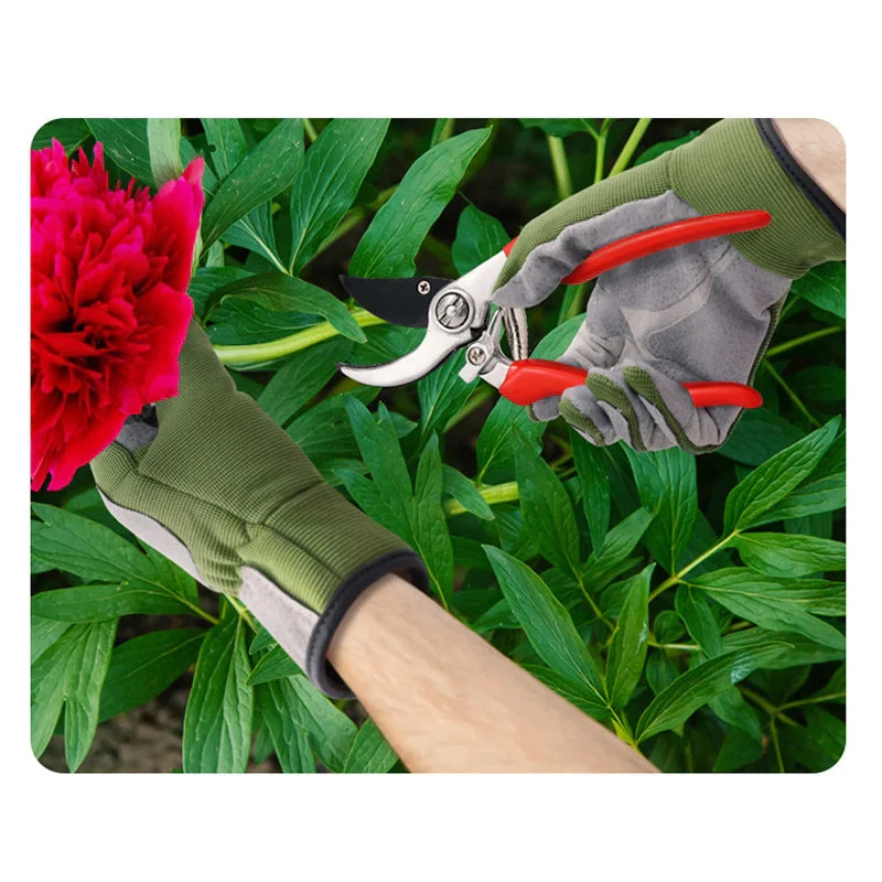 Gants de jardin ThornGuard | Protection contre les épines & Extra longs | Cuir & Revêtement en caoutchouc | Protection pour roses & buissons