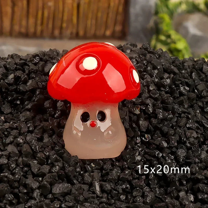 Mycoria Mini-Champignons 6 pièces | Figurines décoratives lumineuses | Résine | Pour jardin féerique, paysages de mousse & maison de poupées