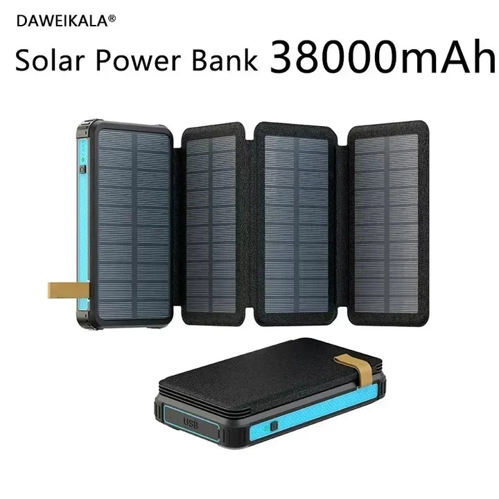 Powerbank Solaire SunCharge Fold | Panneau Solaire Pliable & Sortie USB | Étanche & Adapté pour l'Extérieur | Pour Téléphone, Camping & Voyages
